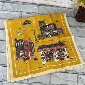 Vintage linen MCM hand towel/kitchen